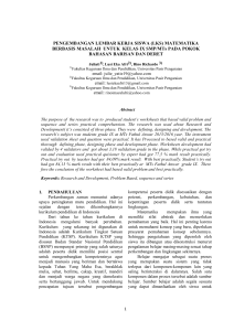 PENGEMBANGAN LEMBAR KERJA SISWA (LKS) MATEMATIKA