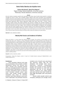 Faktor Risiko Obesitas dan Kejadian Asma Obesity