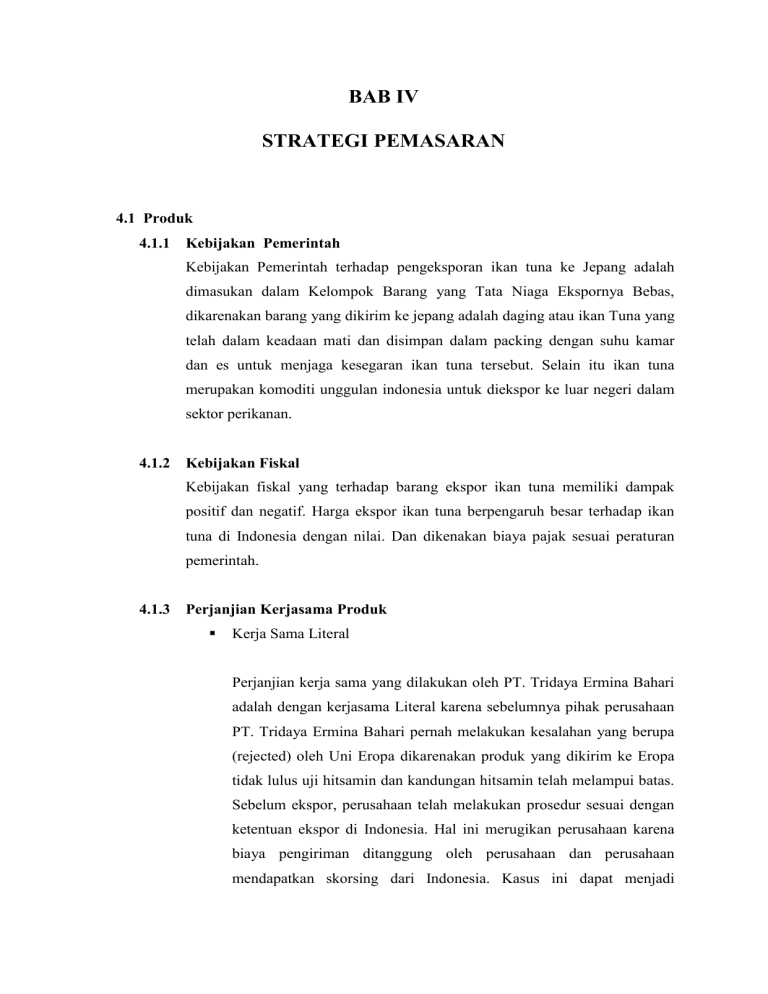 Bab Iv Strategi Pemasaran