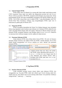 1. Pengenalan HTML 2. Tag Dasar HTML