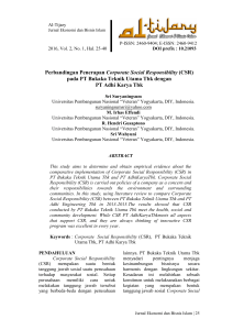 Perbandingan Penerapan Corporate Social Responsibility (CSR