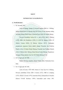 1 BAB IV PAPARAN DAN ANALISIS DATA A. Profil Informan 1. Dr