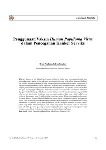 Penggunaan Vaksin Human Papilloma Virus dalam Pencegahan