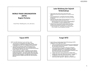 WORLD TRADE ORGANIZATION (WTO)