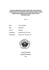 analisis pengaruh rasio profitabilitas dan nilai pasar investasi