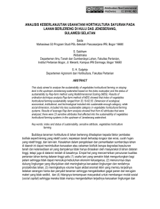 analisis keberlanjutan usahatani hortikultura sayuran pada lahan