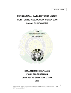 deteksi kebakaran hutan dan lahan dengan data hotspot - USU-IR