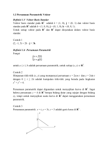 1.2 Persamaan Parametrik Vektor Definisi 1.5