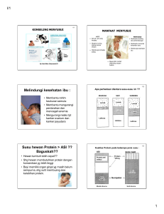 Melindungi kesehatan ibu : Susu hewan Protein > ASI