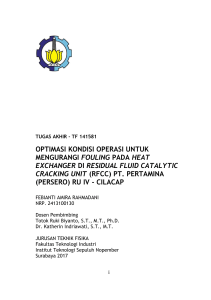 optimasi kondisi operasi untuk mengurangi fouling - Repository