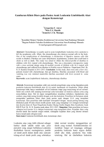 Gambaran klinis diare pada pasien anak leukemia limfoblastik akut