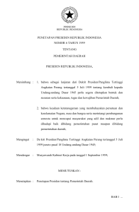 PENETAPAN PRESIDEN REPUBLIK INDONESIA NOMOR 6