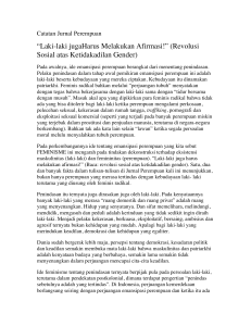 Laki-laki juga Sosial atas Ketidakadilan Gender