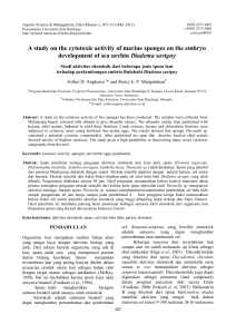 A study on the cytotoxic activity of marine - E