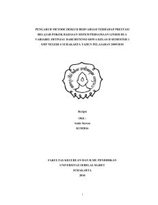 i PENGARUH METODE DISKUSI BERVARIASI TERHADAP
