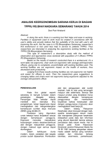 analisis keergonomisan sarana kerja di bagian tpprj rs.bhayangkara