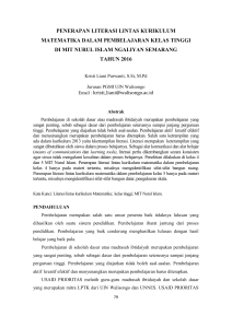 penerapan literasi lintas kurikulum matematika dalam pembelajaran