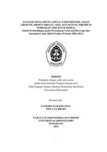 ANALISIS PENGARUH CAPITAL EXPENDITURE, SALES