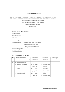 lembar pertanyaan pengaruh terpaan informasi terhadap hubungan