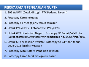 PERSYARATAN PENGAJUAN NUPTK