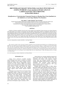 IDENTIFIKASI PARASIT NEMATODA SALURAN