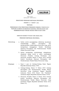 perubahan atas peraturan presiden nomor 6 tahun