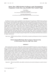 Master Plan UMKM Berbasis Perikanan untuk