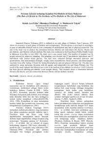 Peranan Lifestyle terhadap Kejadian Pra-Diabetes di