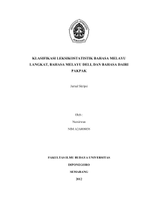 klasifikasi leksikostatistik bahasa melayu langkat