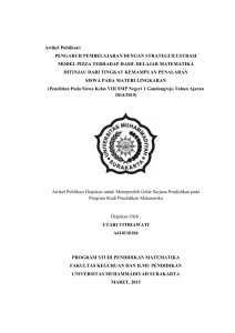 Artikel Publikasi: PENGARUH PEMBELAJARAN DENGAN