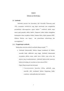 BAB II TINJAUAN PUSTAKA 2.1 Antibiotik Antibiotik