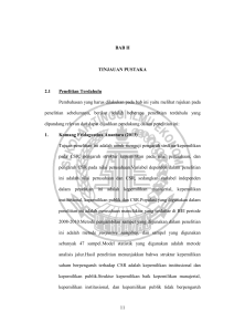 11 BAB II TINJAUAN PUSTAKA 2.1 Penelitian Terdahulu