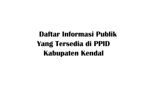 Daftar Informasi Publik Yang Tersedia di PPID