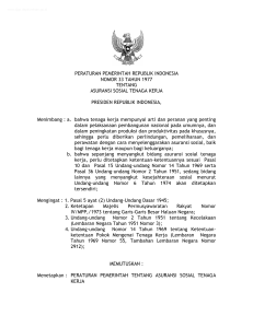 PERATURAN PEMERINTAH REPUBLIK INDONESIA NOMOR 33
