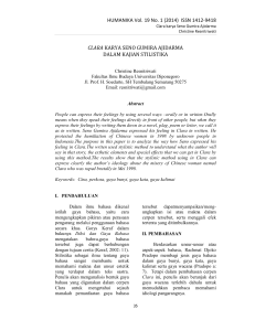 HUMANIKA Vol. 19 No. 1 (2014) ISSN 1412-9418 - E