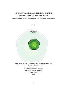 model supervisi akademik kepala sekolah dalam meningkatkan