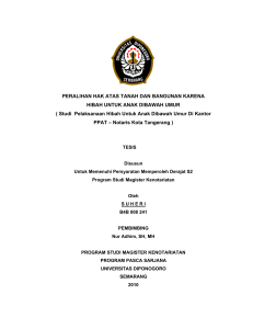 PERALIHAN HAK ATAS TANAH DAN BANGUNAN KARENA HIBAH