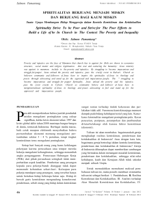 SPIRITUALITAS BERJUANG MENJADI MISKIN DAN - Al