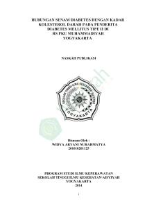 hubungan senam diabetes dengan kadar kolesterol darah pada