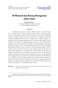 Al-Mawardi dan Konsep Kenegaraan dalam Islam