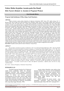 Faktor Risiko Kejadian Anemia pada Ibu Hamil Risk Factors Related