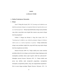 BAB II LANDASAN TEORI A. Hakikat Pembelajaran Matematika 1