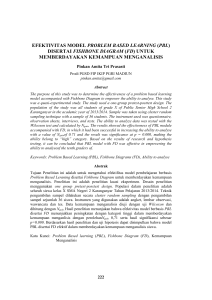 efektivitas model problem based learning (pbl