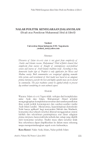 NALAR POLITIK KENEGARAAN DALAM ISLAM (Studi atas