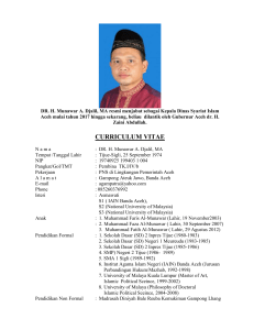 curriculum vitae - Dinas Syariat Islam Aceh