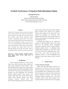 Portofolio Performance Evaluation pada Reksadana Saham.