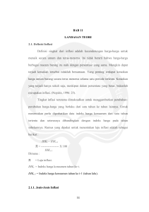 14 BAB 11 LANDASAN TEORI 2.1. Definisi Inflasi Definisi singkat