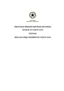 peraturan presiden republik indonesia nomor 39 tahun 2005 tentang
