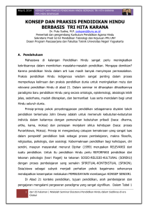 Konsep dan praksis pendidikan Hindu berbasis tri hita karana PPs
