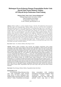 Hubungan Peran Keluarga Dengan Pengendalian Kadar Gula